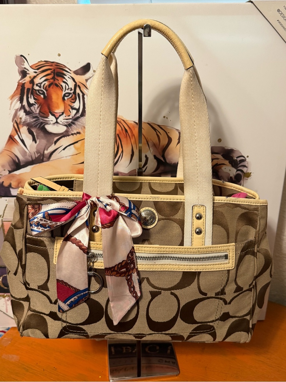 Coach Daisy Signature Collection Carryall Canvas Tote